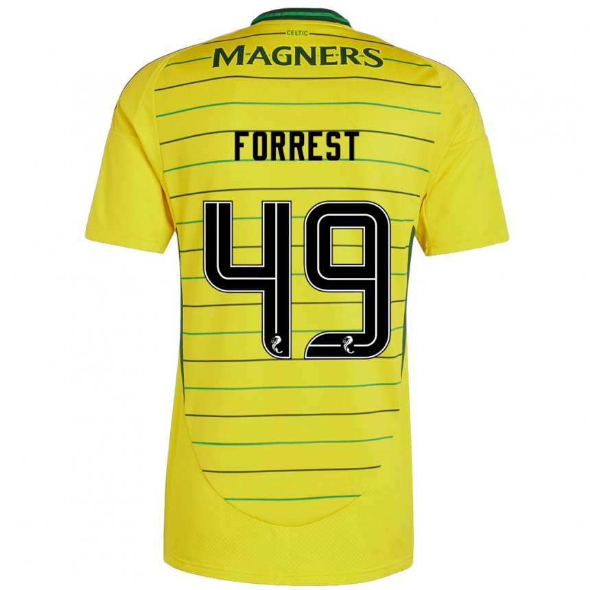 Kids Football James Forrest #49 Yellow Away Jersey 2024/25 T-Shirt Uk