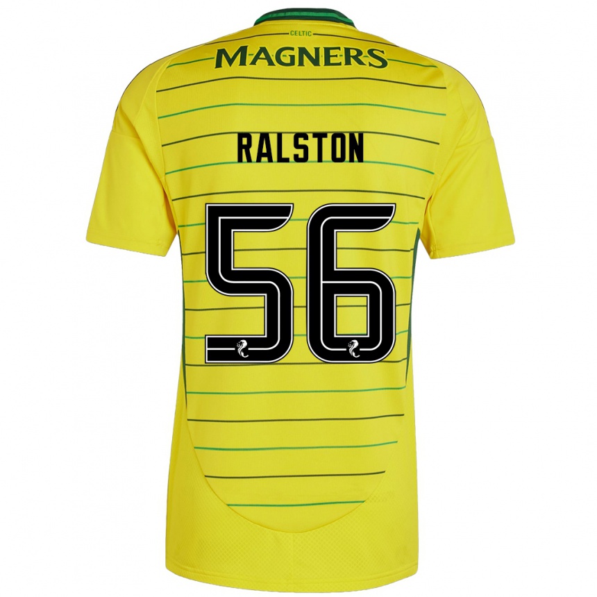 Kids Football Anthony Ralston #56 Yellow Away Jersey 2024/25 T-Shirt Uk