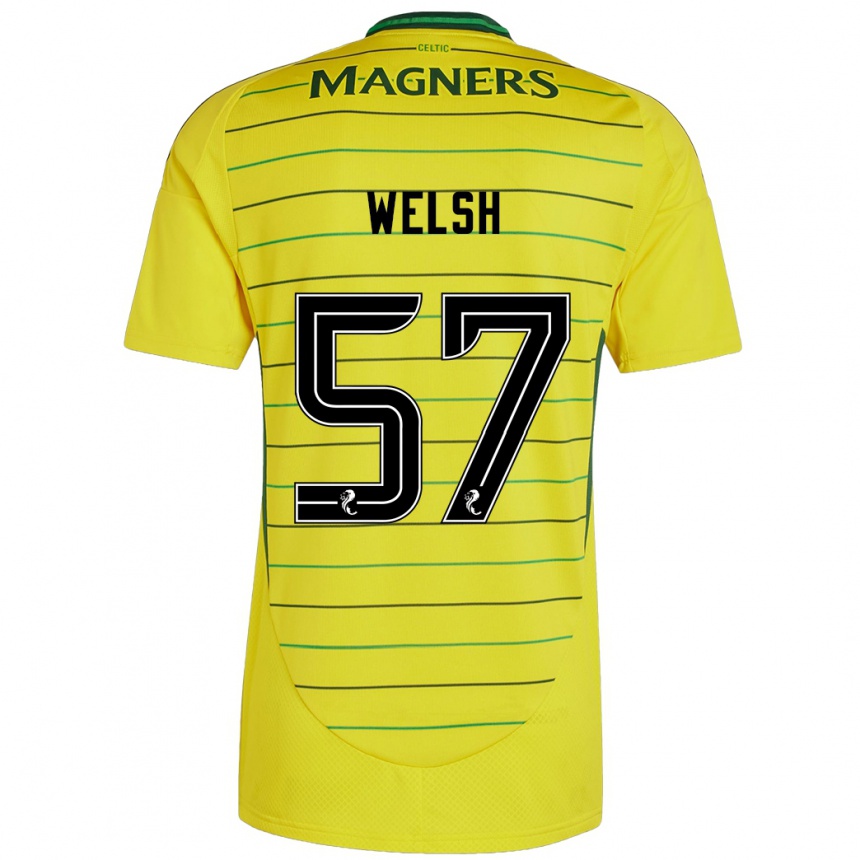 Kids Football Stephen Welsh #57 Yellow Away Jersey 2024/25 T-Shirt Uk