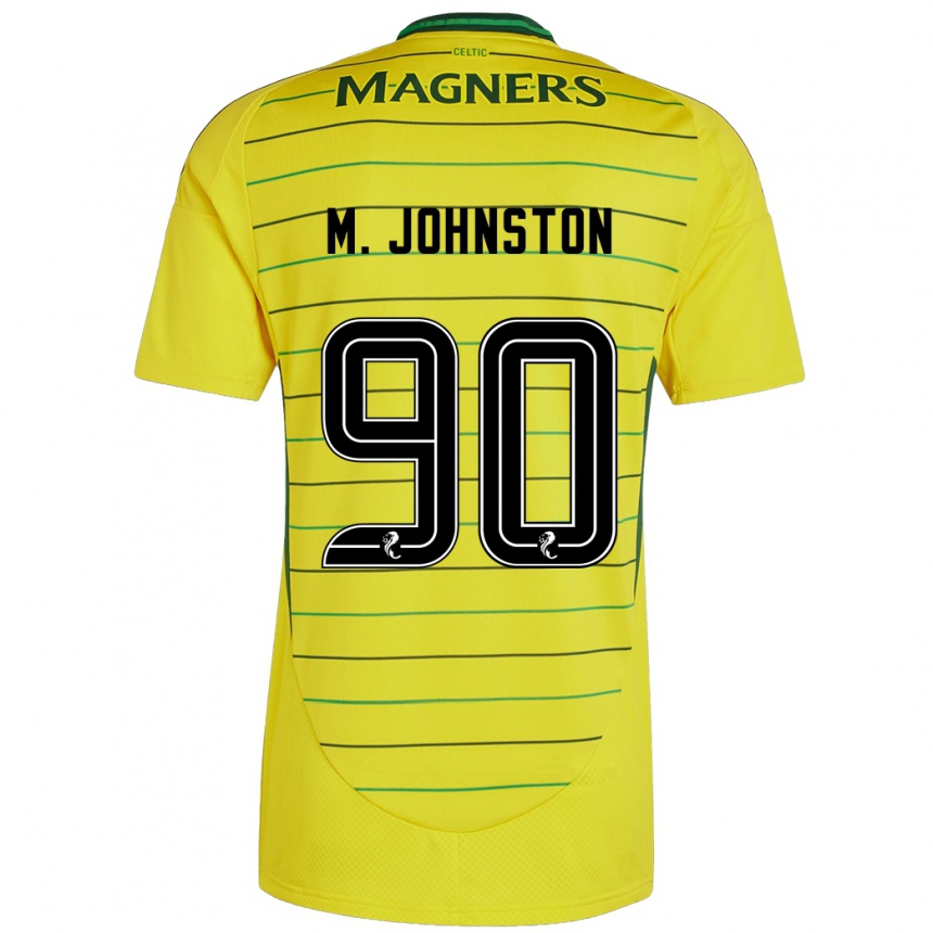 Kids Football Mikey Johnston #90 Yellow Away Jersey 2024/25 T-Shirt Uk