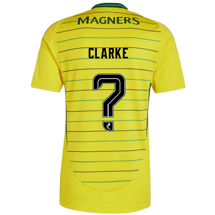 Kids Football Josh Clarke #0 Yellow Away Jersey 2024/25 T-Shirt Uk