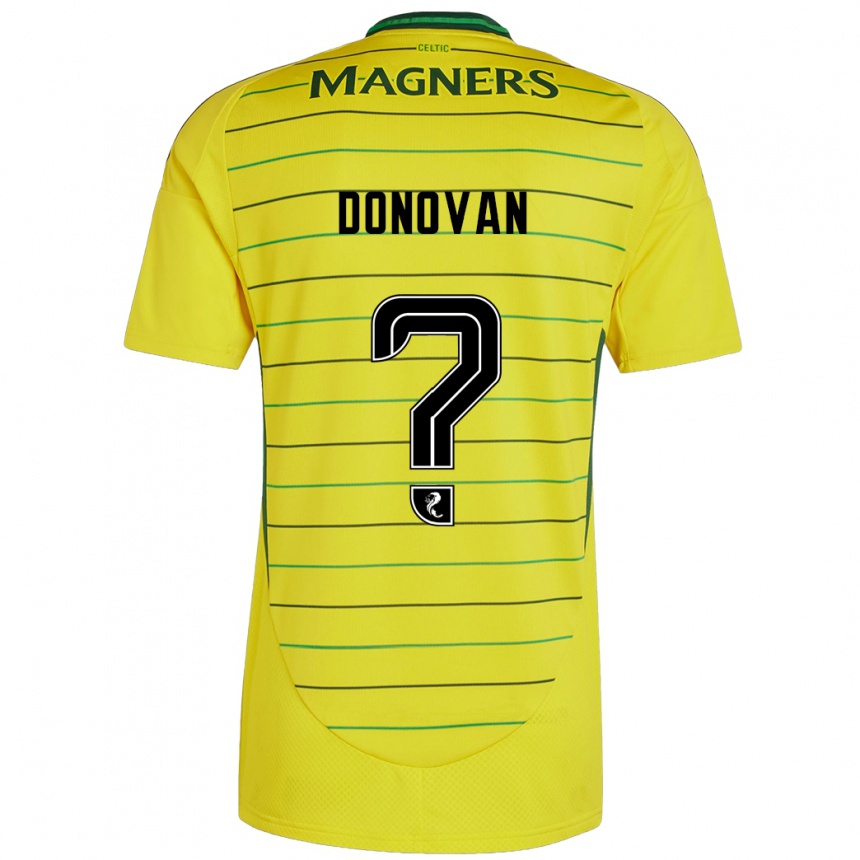 Kids Football Colby Donovan #0 Yellow Away Jersey 2024/25 T-Shirt Uk