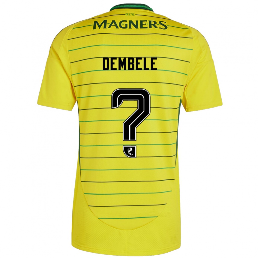 Kids Football Hassan Dembele #0 Yellow Away Jersey 2024/25 T-Shirt Uk