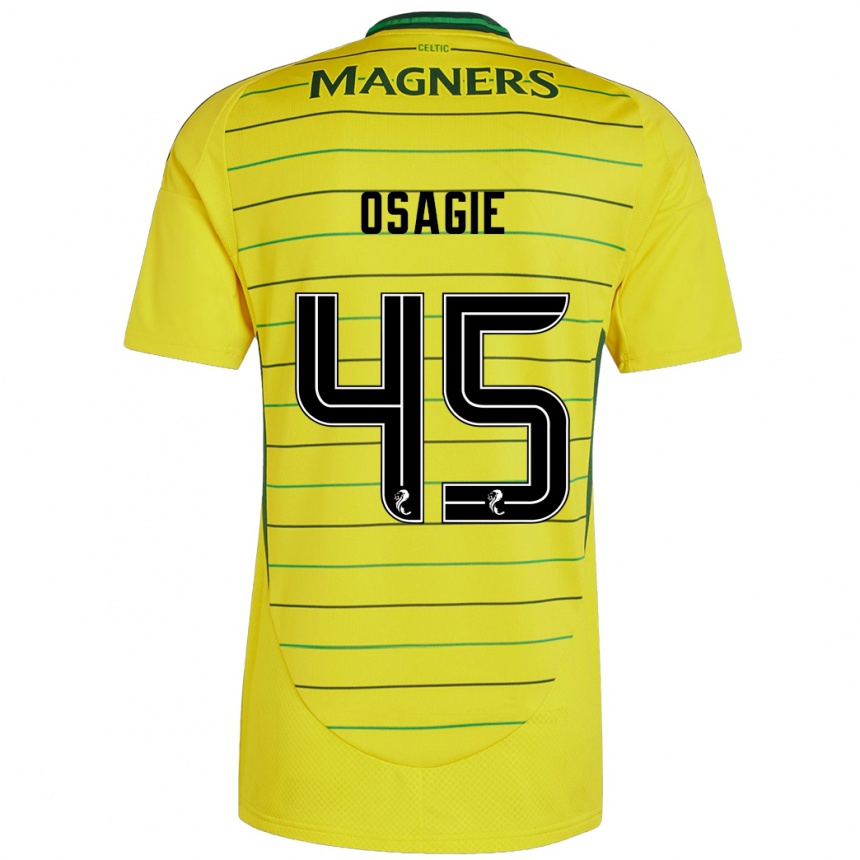 Kids Football Justin Osagie #45 Yellow Away Jersey 2024/25 T-Shirt Uk