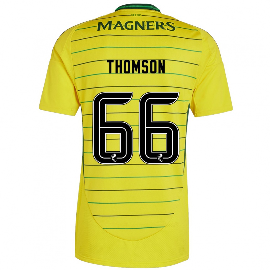 Kids Football Corey Thomson #66 Yellow Away Jersey 2024/25 T-Shirt Uk