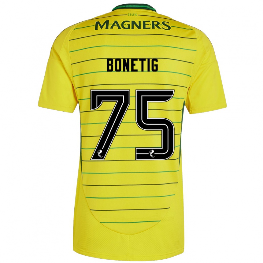 Kids Football Liam Bonetig #75 Yellow Away Jersey 2024/25 T-Shirt Uk