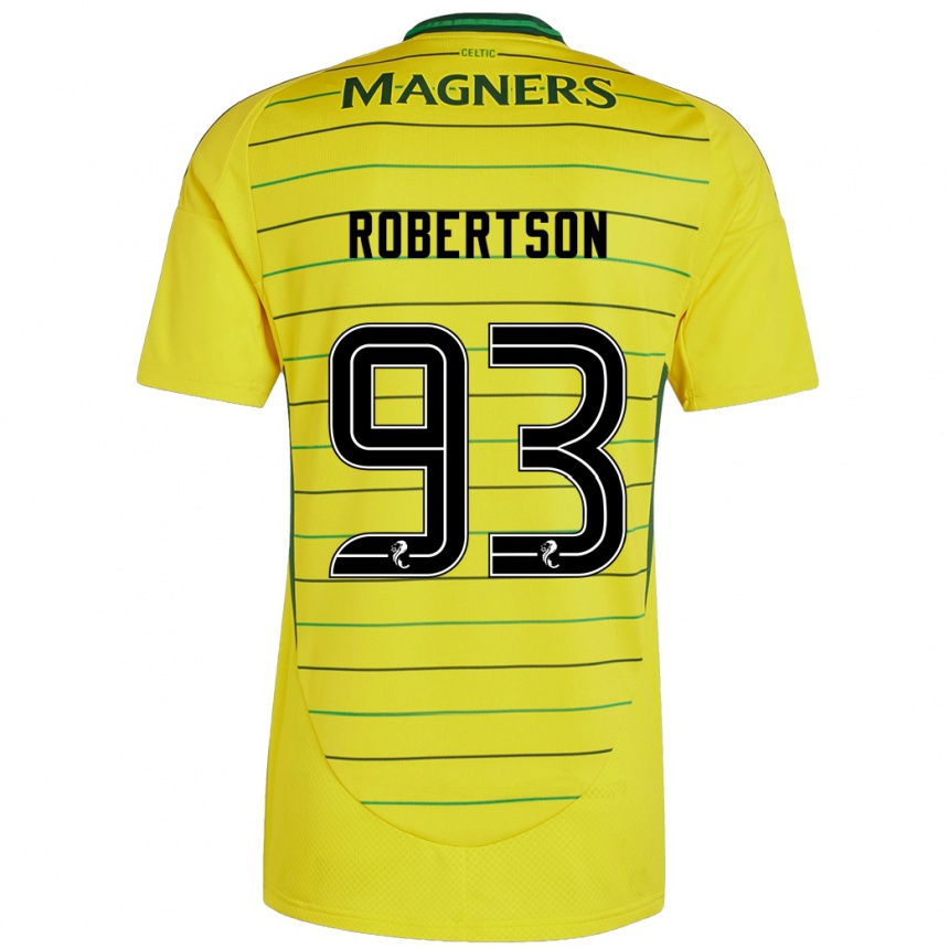 Kids Football Mitchell Robertson #93 Yellow Away Jersey 2024/25 T-Shirt Uk