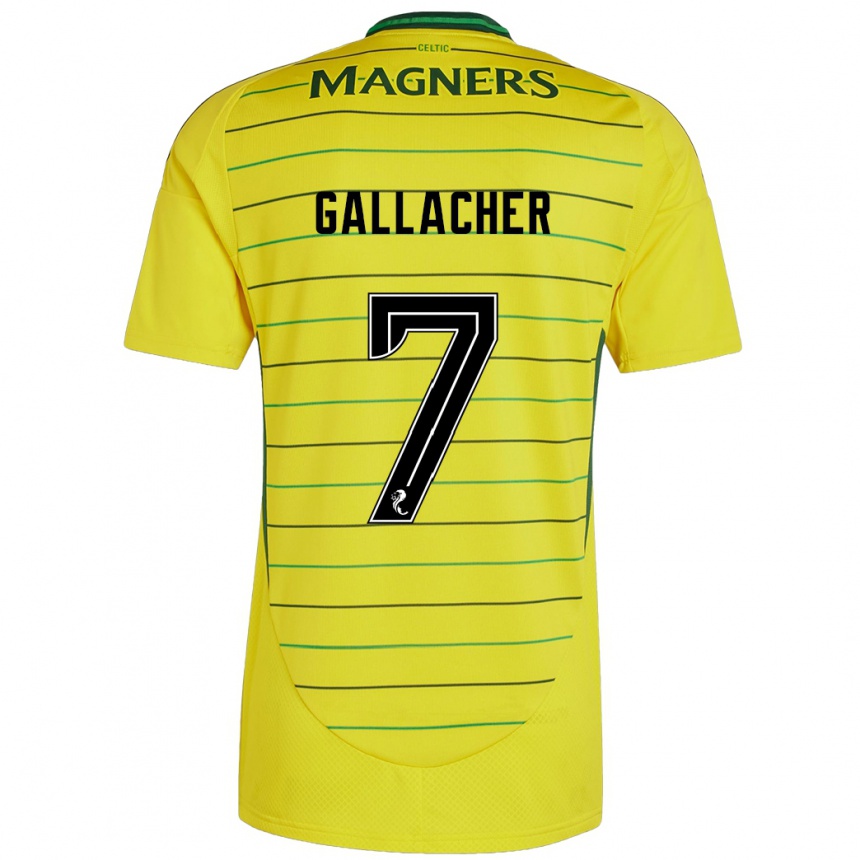 Kids Football Amy Gallacher #7 Yellow Away Jersey 2024/25 T-Shirt Uk