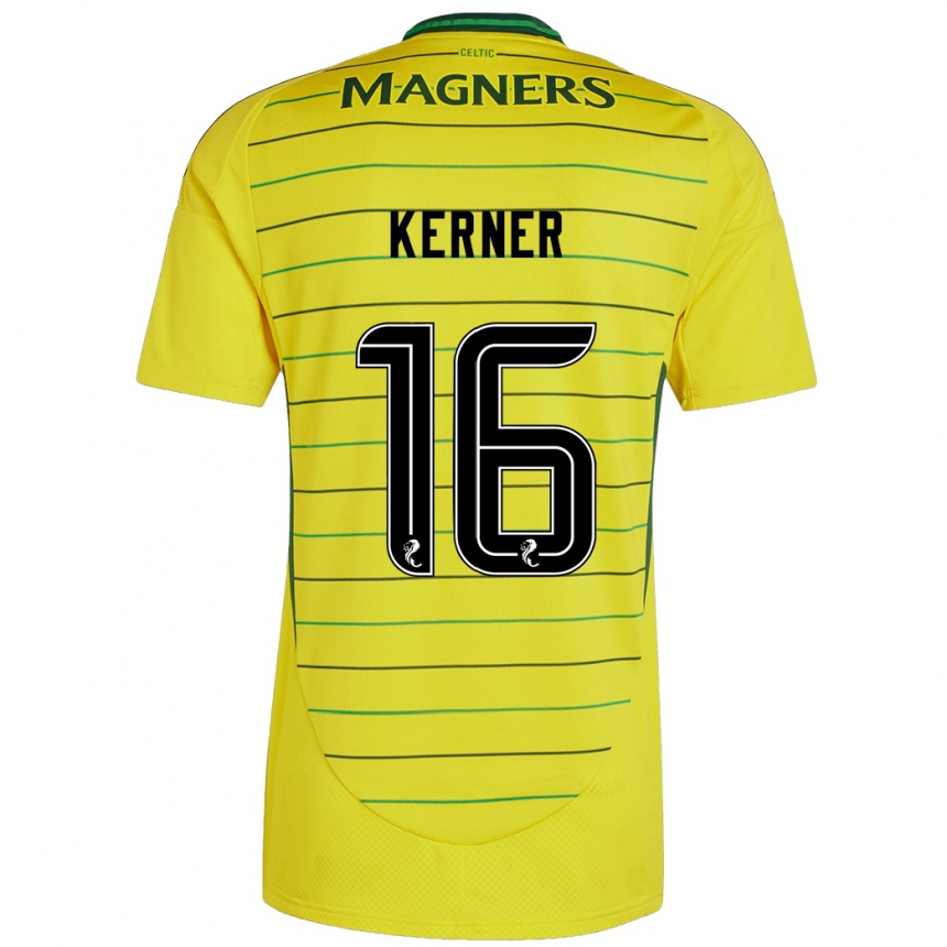 Kids Football Hana Kerner #16 Yellow Away Jersey 2024/25 T-Shirt Uk