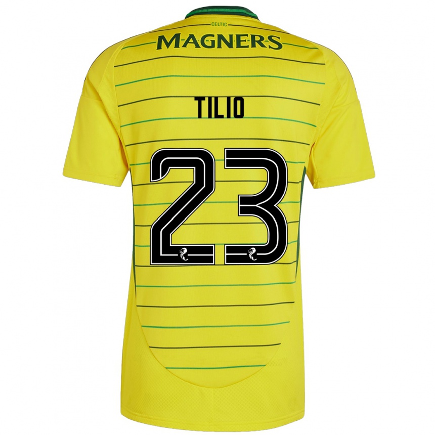 Kids Football Marco Tilio #23 Yellow Away Jersey 2024/25 T-Shirt Uk