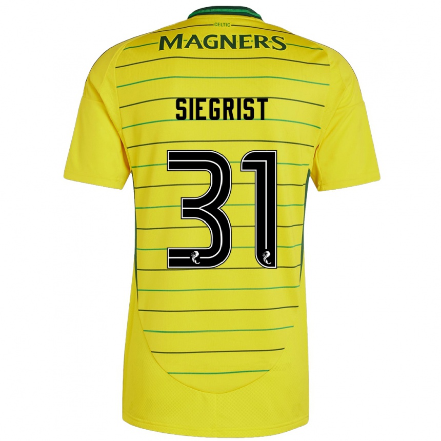 Kids Football Benjamin Siegrist #31 Yellow Away Jersey 2024/25 T-Shirt Uk