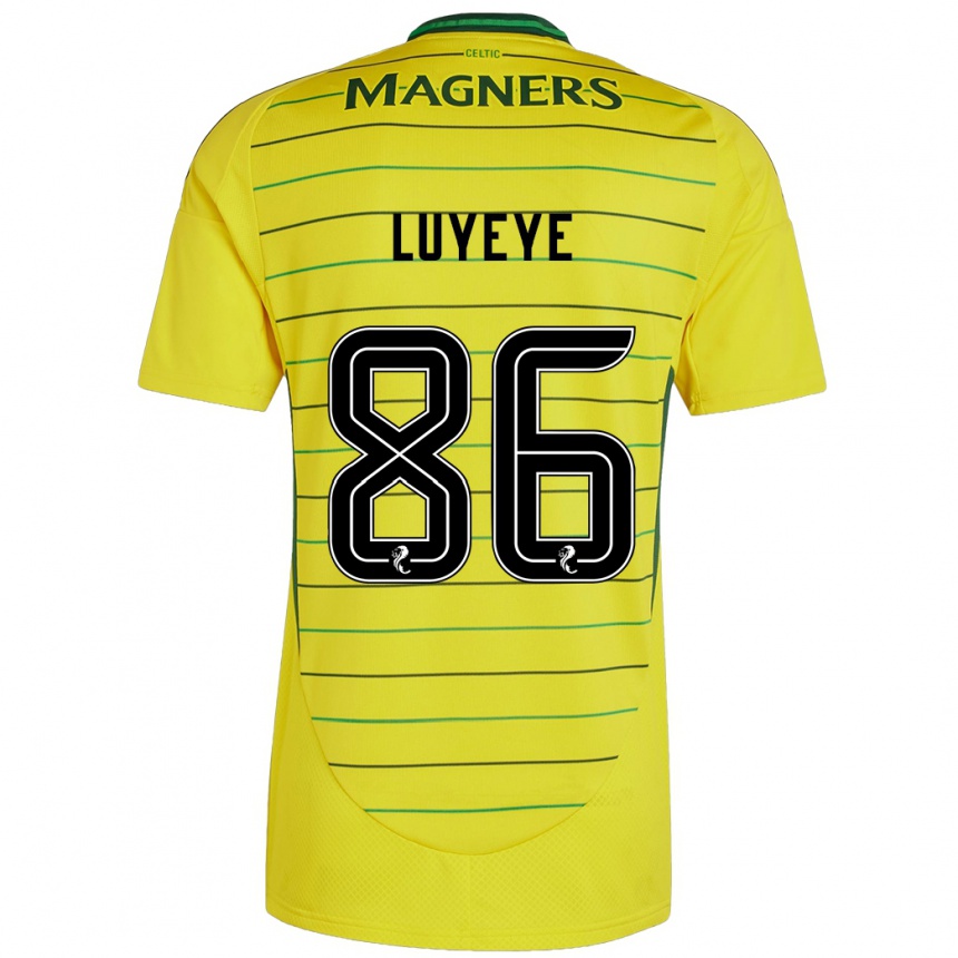 Kids Football Benny-Jackson Luyeye #86 Yellow Away Jersey 2024/25 T-Shirt Uk