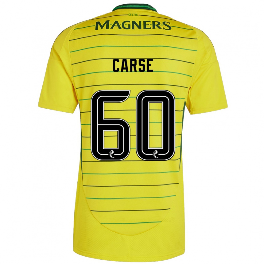 Kids Football Mackenzie Carse #60 Yellow Away Jersey 2024/25 T-Shirt Uk