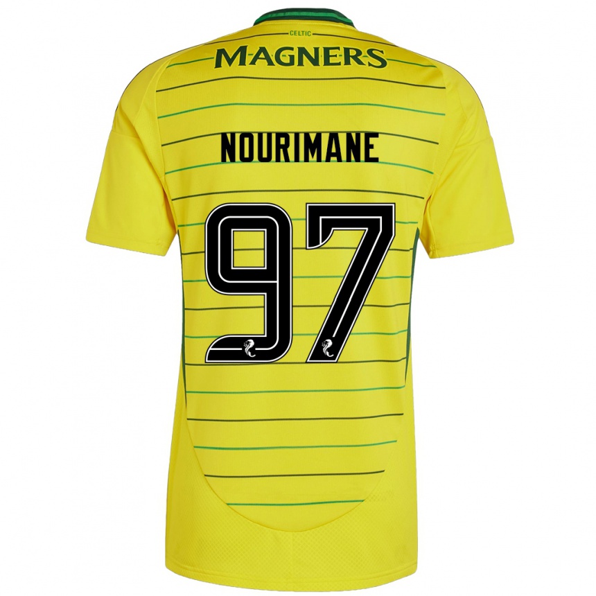 Kids Football Addi Nourimane #97 Yellow Away Jersey 2024/25 T-Shirt Uk