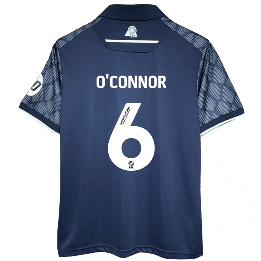 Kids Football Thomas O'connor #6 Black Away Jersey 2024/25 T-Shirt Uk