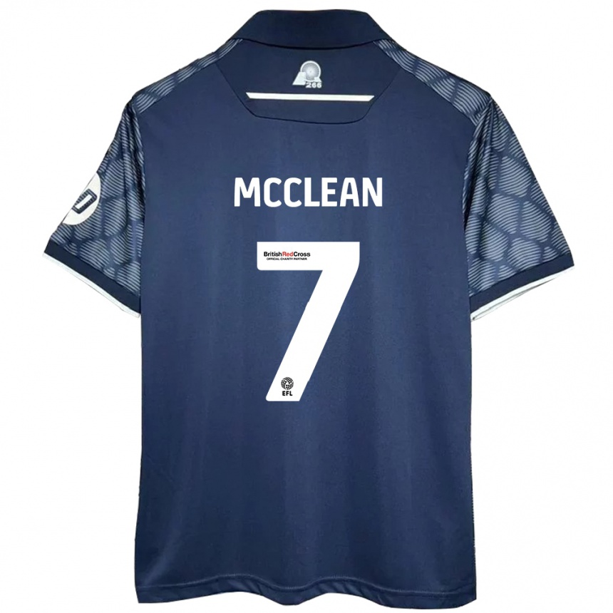 Kids Football James Mcclean #7 Black Away Jersey 2024/25 T-Shirt Uk