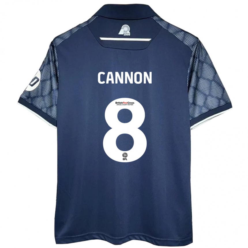 Kids Football Andy Cannon #8 Black Away Jersey 2024/25 T-Shirt Uk