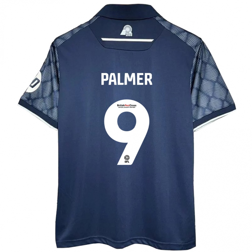 Kids Football Ollie Palmer #9 Black Away Jersey 2024/25 T-Shirt Uk