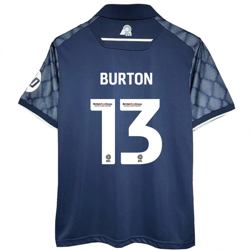 Kids Football Callum Burton #13 Black Away Jersey 2024/25 T-Shirt Uk