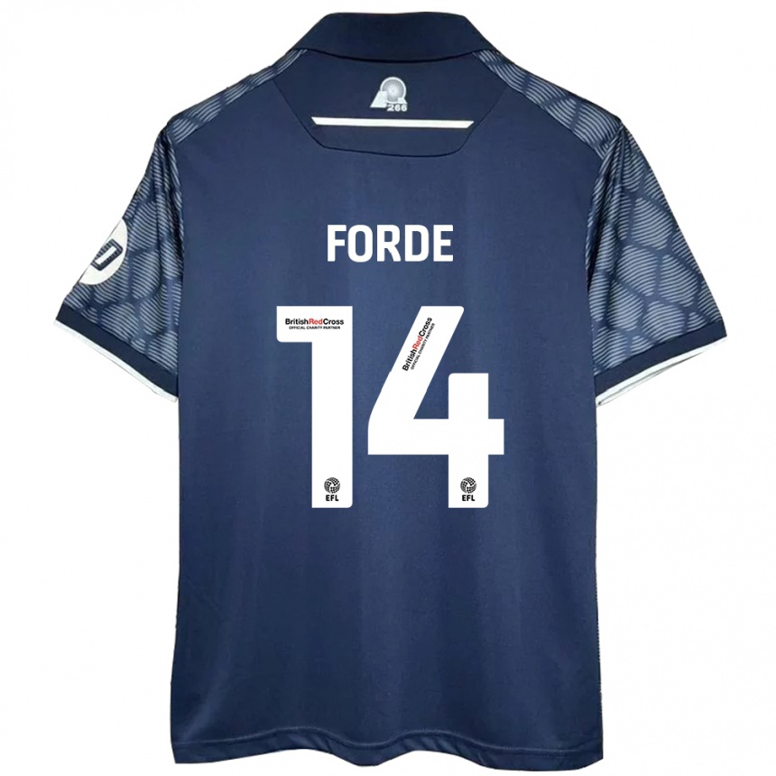 Kids Football Anthony Forde #14 Black Away Jersey 2024/25 T-Shirt Uk