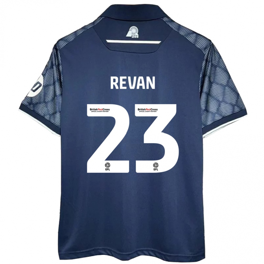 Kids Football Sebastian Revan #23 Black Away Jersey 2024/25 T-Shirt Uk