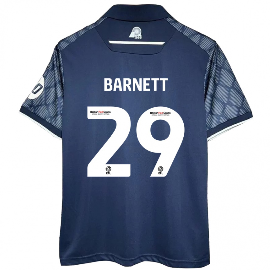 Kids Football Ryan Barnett #29 Black Away Jersey 2024/25 T-Shirt Uk