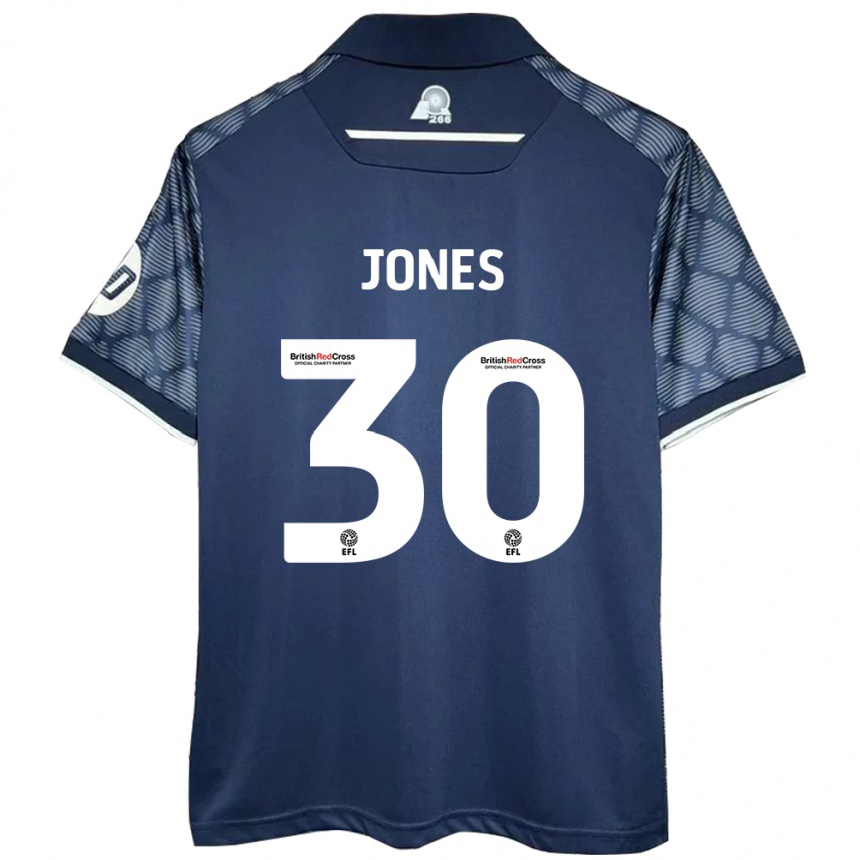 Kids Football James Jones #30 Black Away Jersey 2024/25 T-Shirt Uk