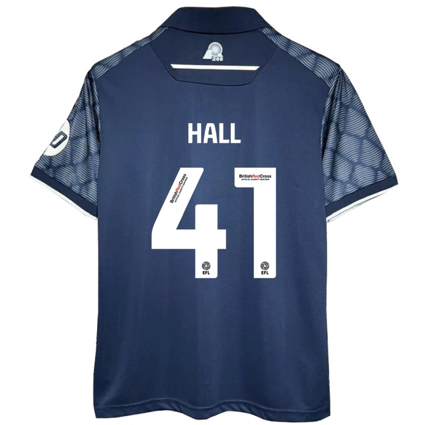 Kids Football Liam Hall #41 Black Away Jersey 2024/25 T-Shirt Uk