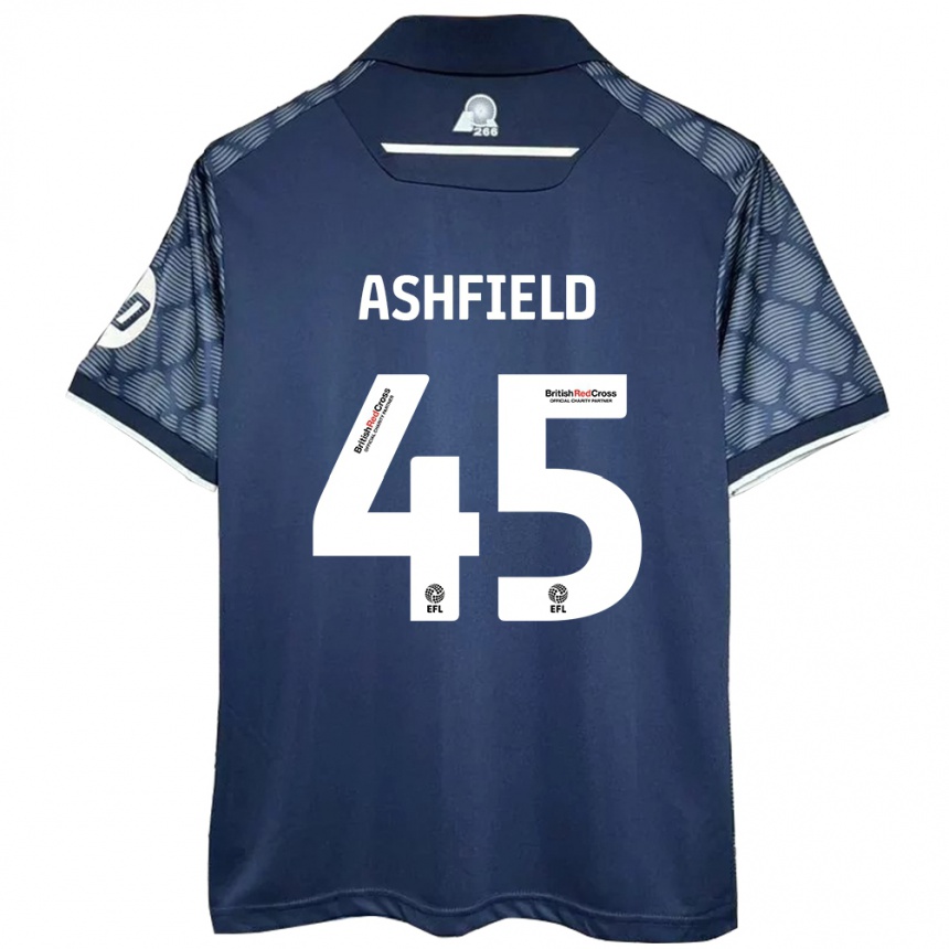 Kids Football Harry Ashfield #45 Black Away Jersey 2024/25 T-Shirt Uk