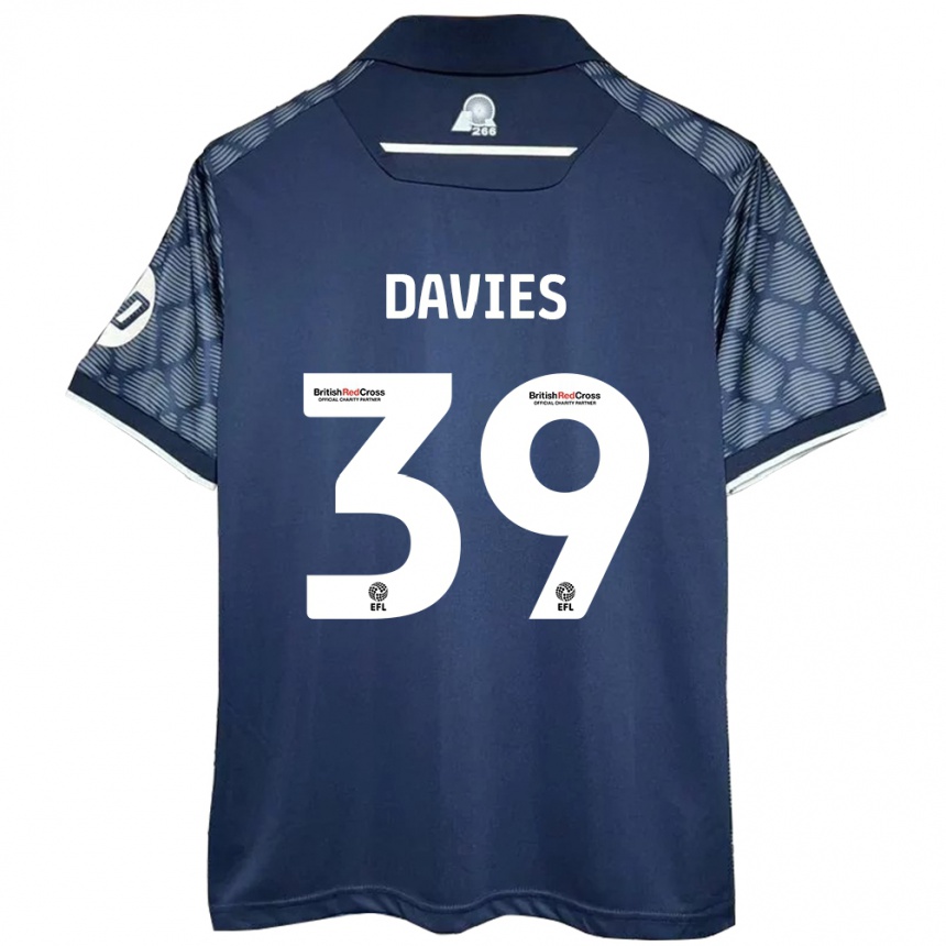 Kids Football Daniel Davies #39 Black Away Jersey 2024/25 T-Shirt Uk