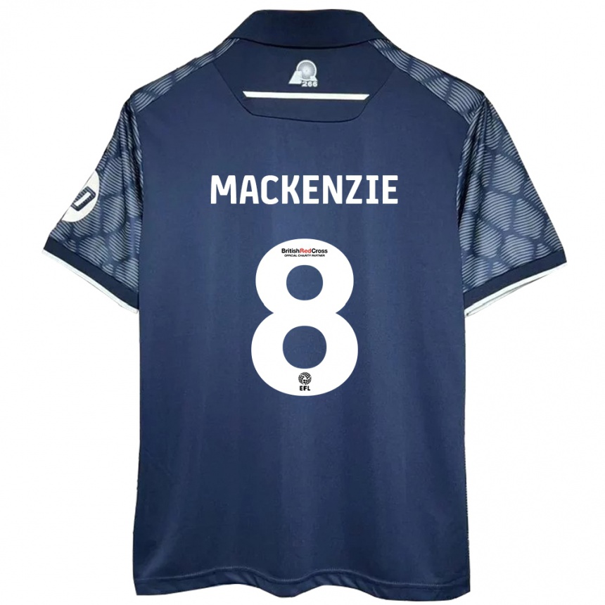 Kids Football Libby Mackenzie #8 Black Away Jersey 2024/25 T-Shirt Uk