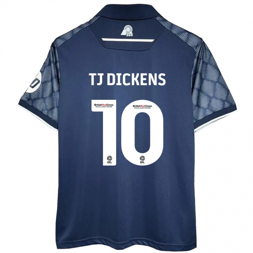 Kids Football Tonicha Tj Dickens #10 Black Away Jersey 2024/25 T-Shirt Uk