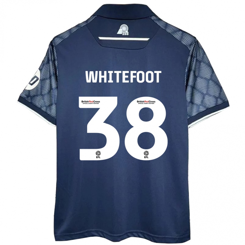 Kids Football Lily Whitefoot #38 Black Away Jersey 2024/25 T-Shirt Uk