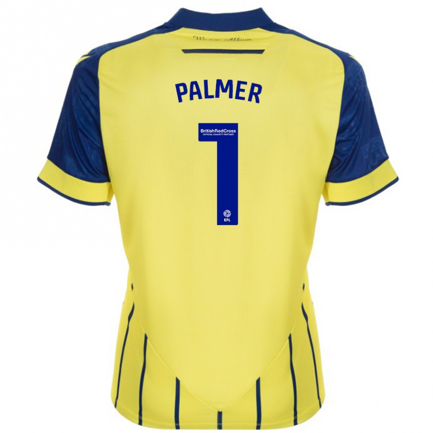 Kids Football Alex Palmer #1 Yellow Blue Away Jersey 2024/25 T-Shirt Uk