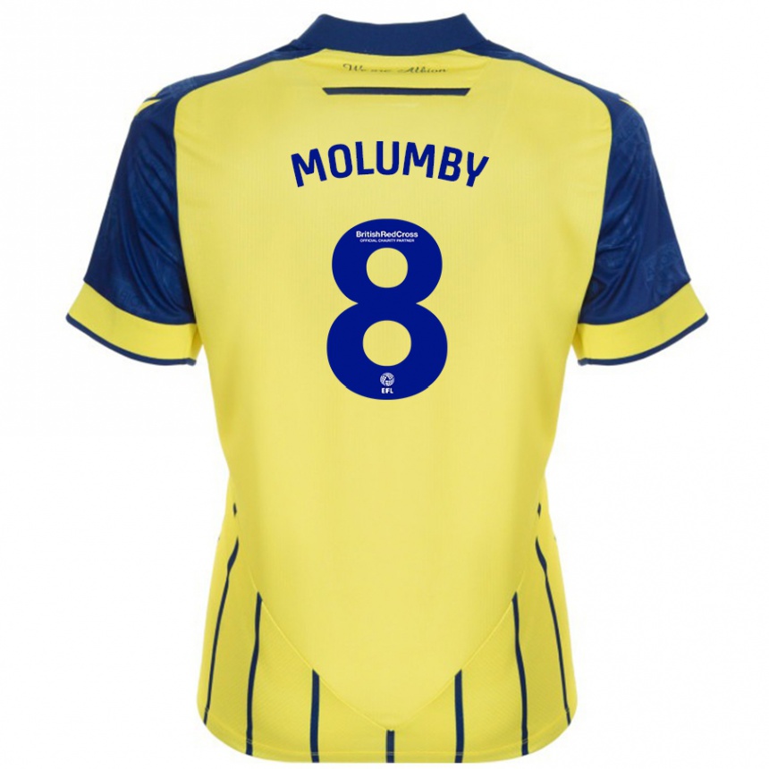 Kids Football Jayson Molumby #8 Yellow Blue Away Jersey 2024/25 T-Shirt Uk