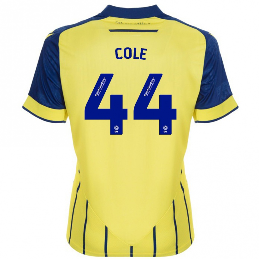 Kids Football Devante Cole #44 Yellow Blue Away Jersey 2024/25 T-Shirt Uk