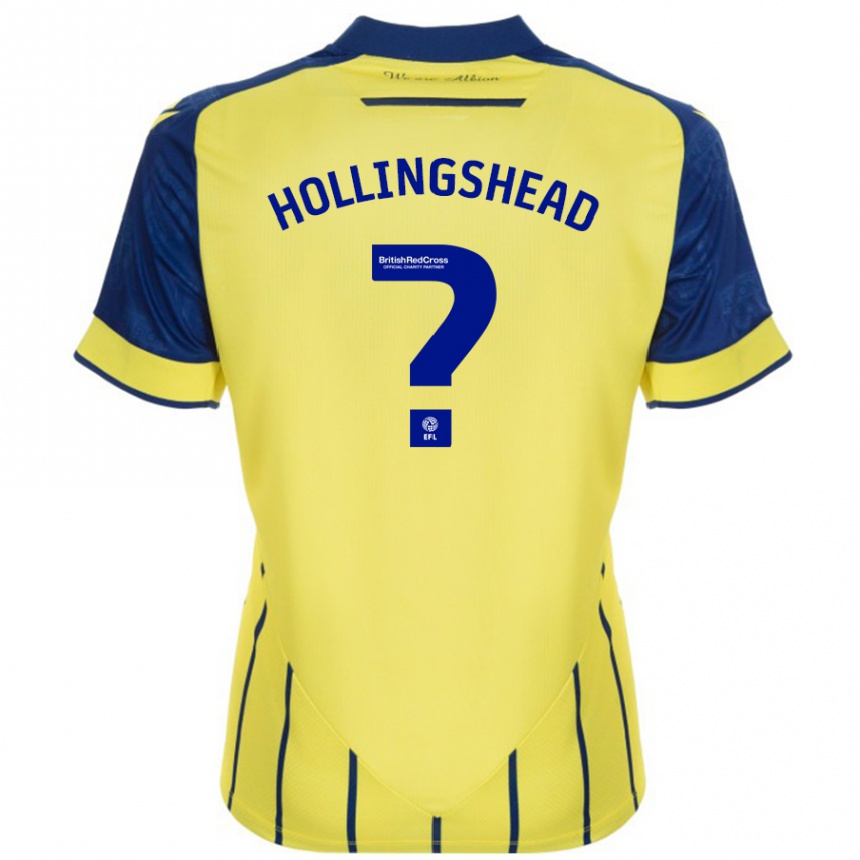 Kids Football Ronnie Hollingshead #0 Yellow Blue Away Jersey 2024/25 T-Shirt Uk