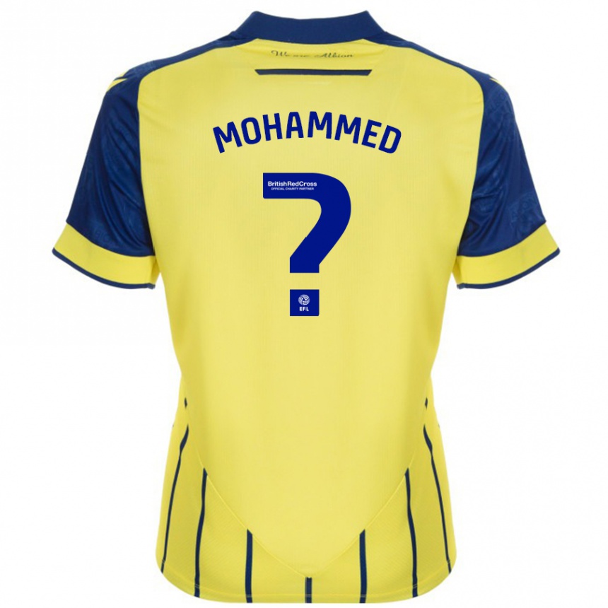 Kids Football Jamal Mohammed #0 Yellow Blue Away Jersey 2024/25 T-Shirt Uk