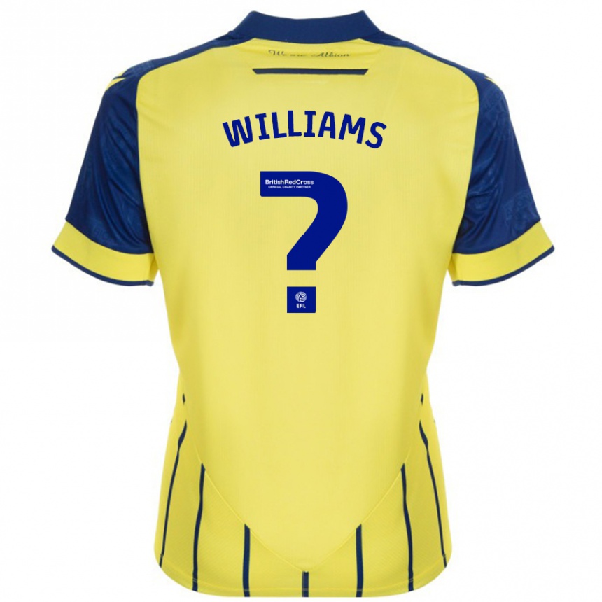 Kids Football Alex Williams #0 Yellow Blue Away Jersey 2024/25 T-Shirt Uk