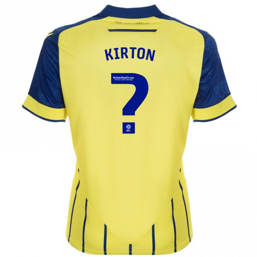 Kids Football Archie Kirton #0 Yellow Blue Away Jersey 2024/25 T-Shirt Uk