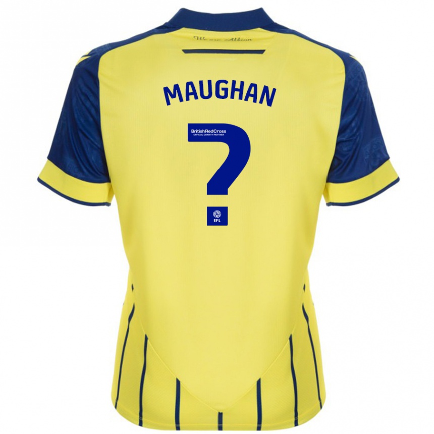 Kids Football Alfie Maughan #0 Yellow Blue Away Jersey 2024/25 T-Shirt Uk