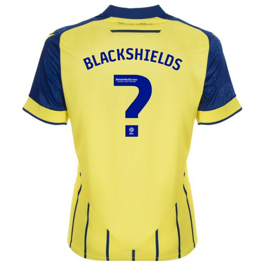 Kids Football Charlie Blackshields #0 Yellow Blue Away Jersey 2024/25 T-Shirt Uk