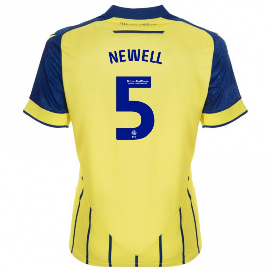 Kids Football Lucy Newell #5 Yellow Blue Away Jersey 2024/25 T-Shirt Uk