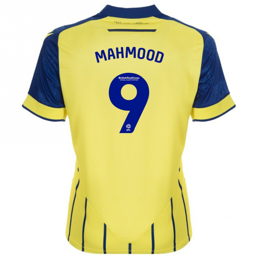 Kids Football Mariam Mahmood #9 Yellow Blue Away Jersey 2024/25 T-Shirt Uk