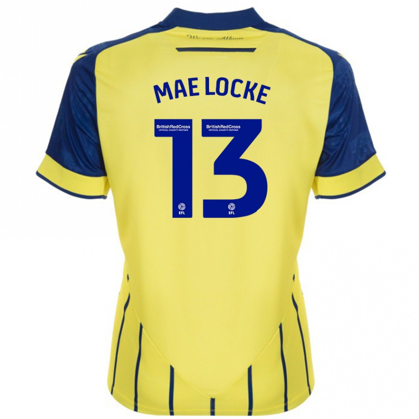 Kids Football Ellie Mae Locke #13 Yellow Blue Away Jersey 2024/25 T-Shirt Uk