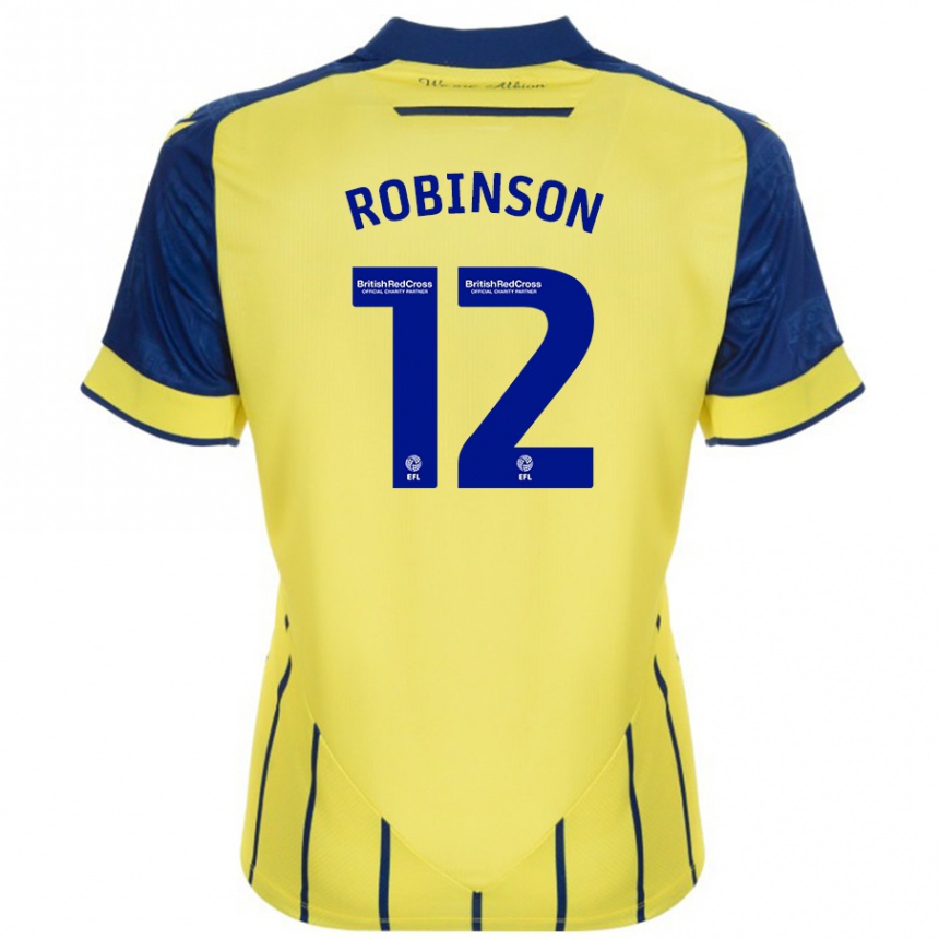 Kids Football Leanne Robinson #12 Yellow Blue Away Jersey 2024/25 T-Shirt Uk