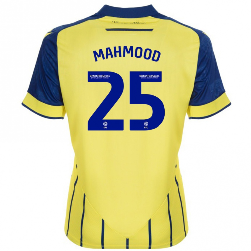 Kids Football Mahmood #25 Yellow Blue Away Jersey 2024/25 T-Shirt Uk