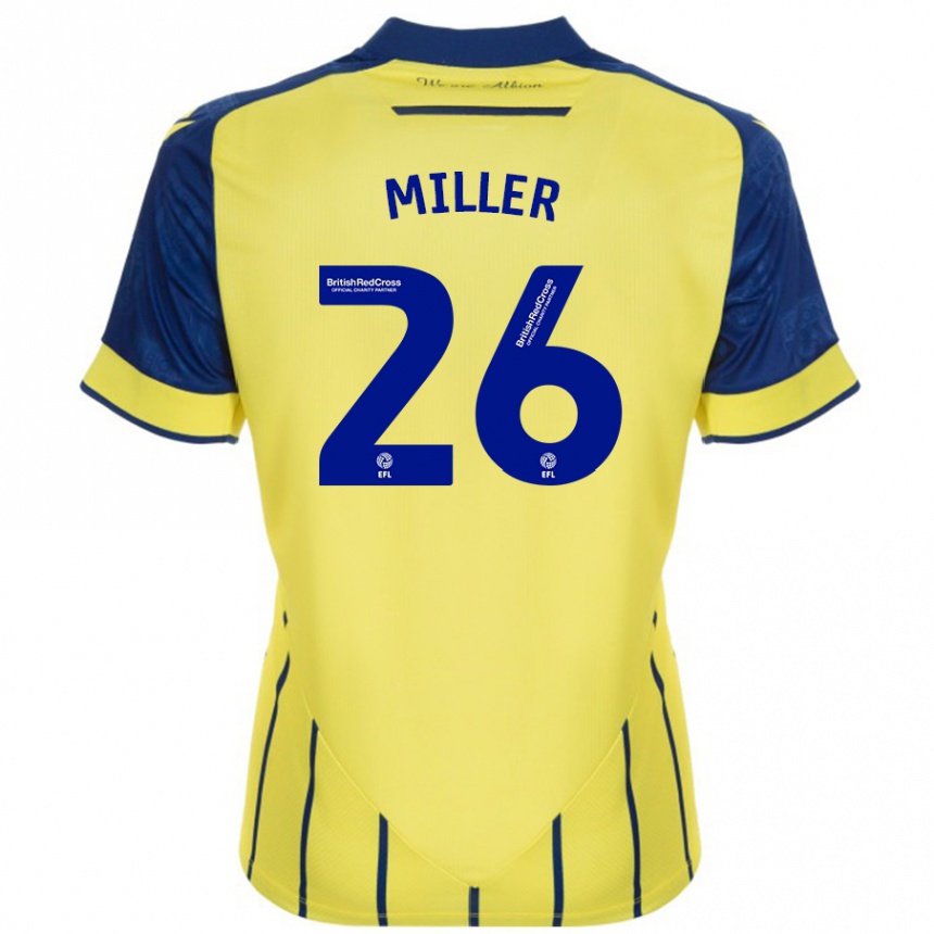 Kids Football Nna Miller #26 Yellow Blue Away Jersey 2024/25 T-Shirt Uk