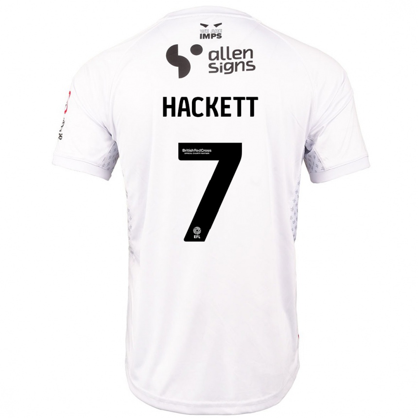 Kids Football Reeco Hackett #7 Red White Away Jersey 2024/25 T-Shirt Uk