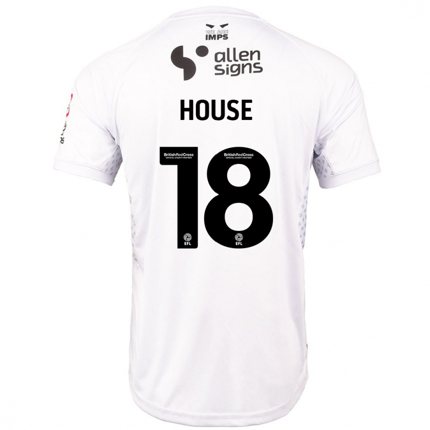 Kids Football Ben House #18 Red White Away Jersey 2024/25 T-Shirt Uk